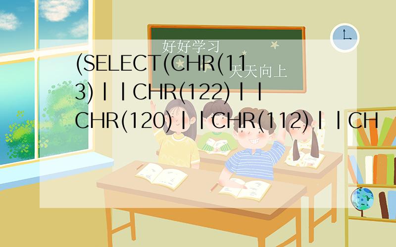 (SELECT(CHR(113)||CHR(122)||CHR(120)||CHR(112)||CH