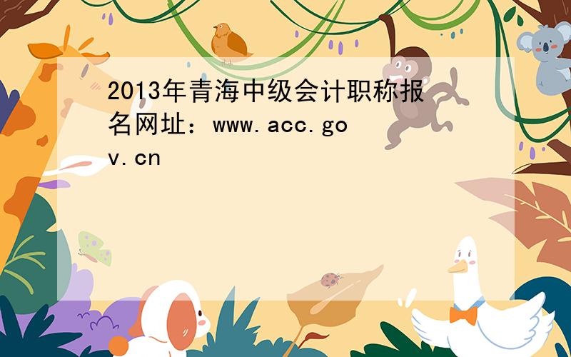 2013年青海中级会计职称报名网址：www.acc.gov.cn