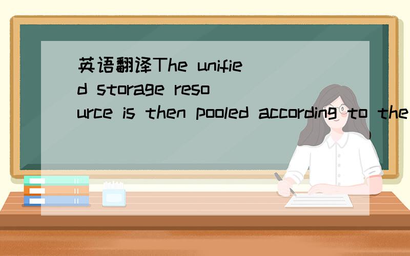 英语翻译The unified storage resource is then pooled according to the authority of each volume or sub-directory and contains resource management methods.