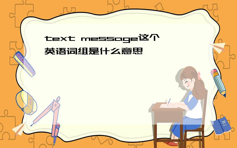 text message这个英语词组是什么意思